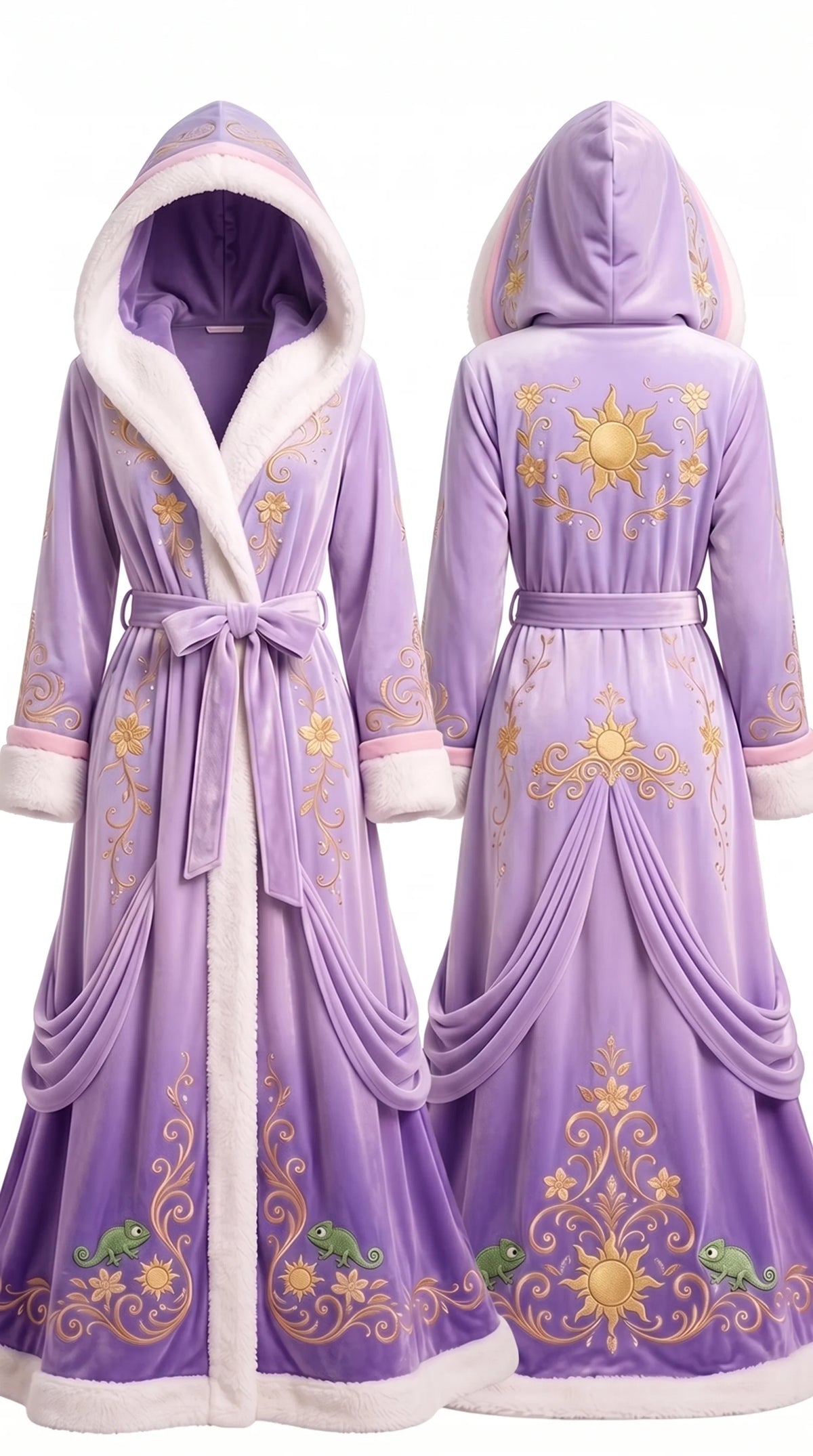 🌸Floral Hooded Robe with Plush Lining