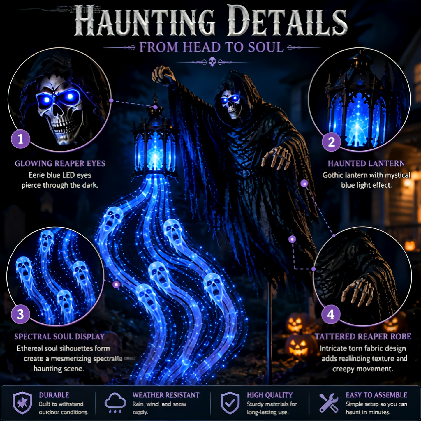 ๐๐The Grim Reaperโs Glowing Garden-A Spooky Halloween Yard Display