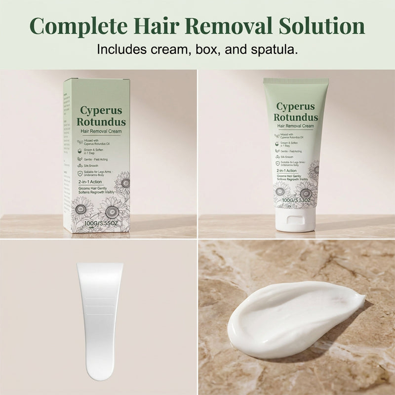 ⏳Limited-time 50% off Cyperus Hair Removal Cream🌿 Gentle Full Body Depilatory Cream