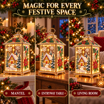 Light-Up Diamond Art Christmas Lantern DIY Craft Kit