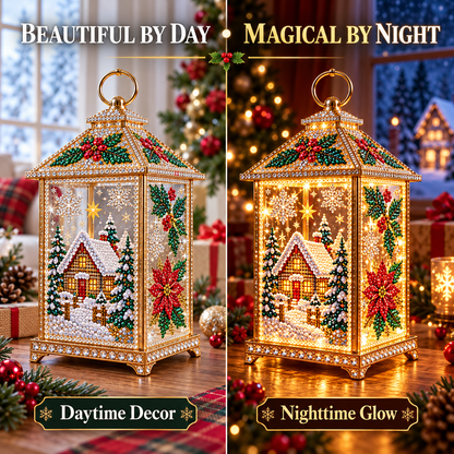 Light-Up Diamond Art Christmas Lantern DIY Craft Kit