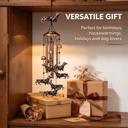 🐶 Dachshund Metal Wind Chime, Outdoor Garden Decor