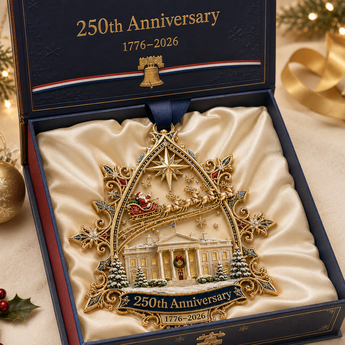 🔥250250th Anniversary: Santa Flying Over the White House on a Snowy Nightth Anniversary: Santa Flying Over the White House on a Snowy Night