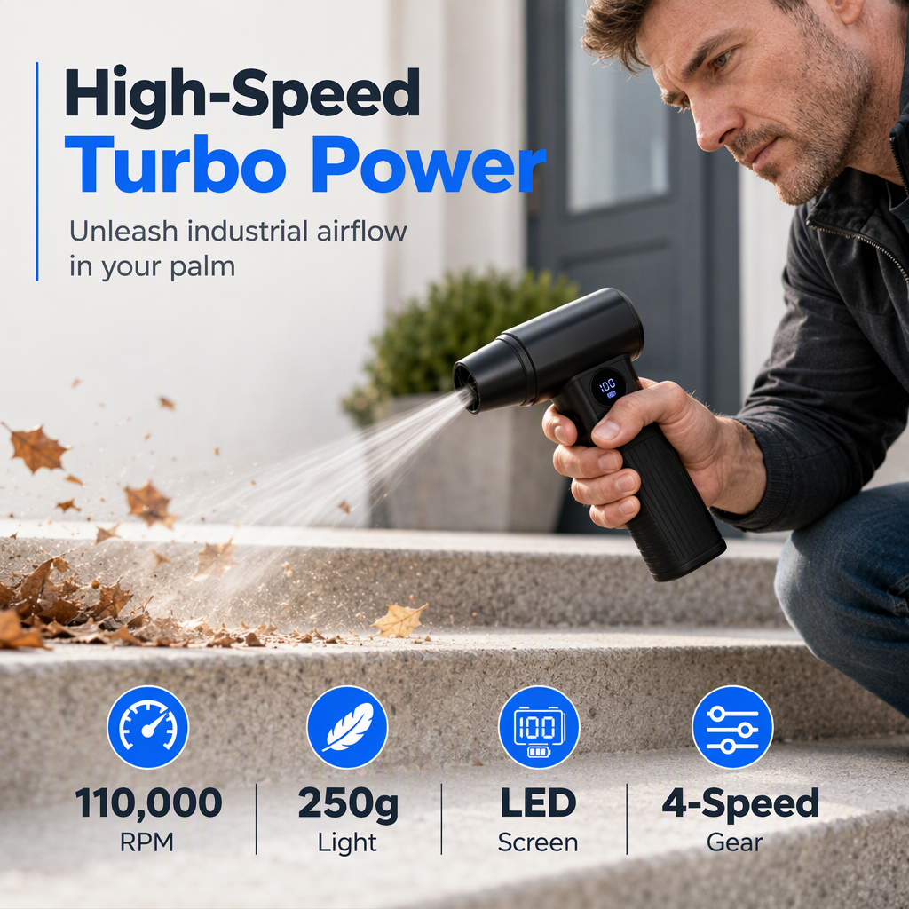🔥 50% OFF – Handheld Wireless Mini Turbo Fan 💨⚡