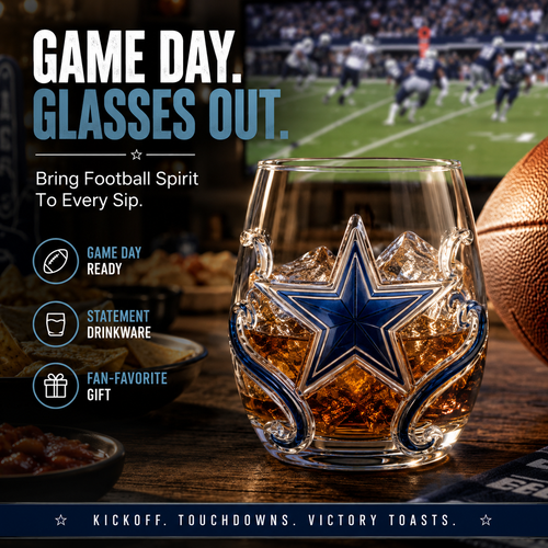 🏈 Football Drinking Glass – Statement Game Day Tumbler for Watch Parties & Victory Toasts