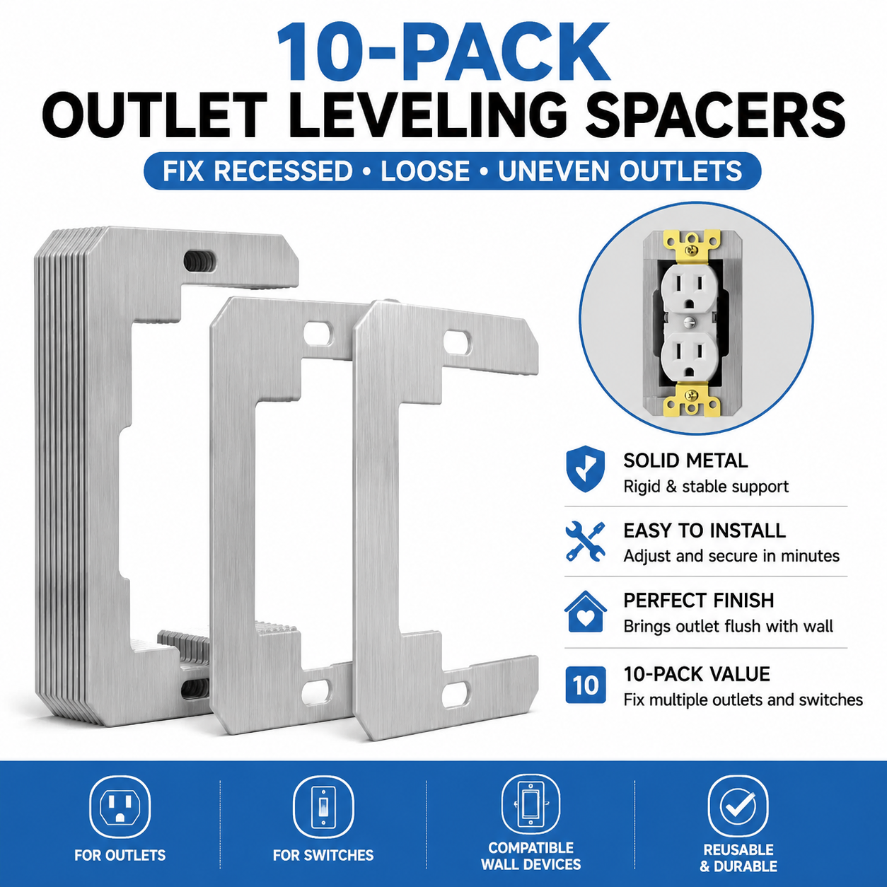 📣🔥 LAST DAY 50% OFF 🔥🔧 Outlet Leveling Spacers ⚡✨