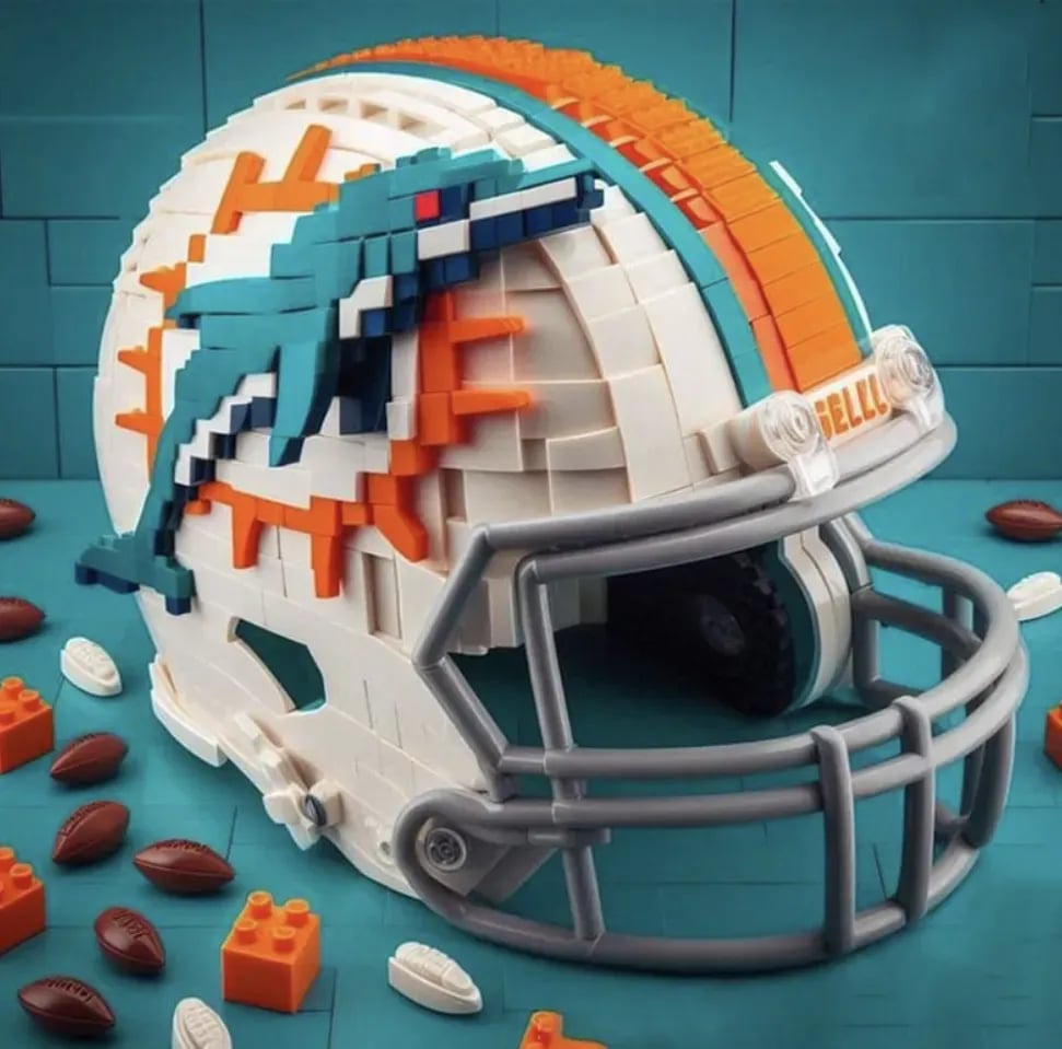 🏈 Building Block Football Helmet – 300+ Piece Collectible Construction Set