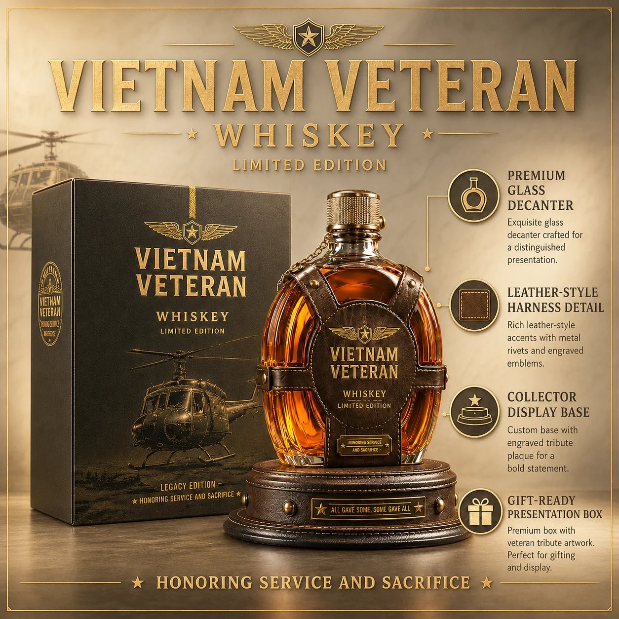 🎖️ 50% OFF Veteran Tribute Whiskey Decanter with Vintage Details – Preserve Their Proud Legacy