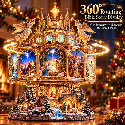 🔥 LAST DAY 49% OFF ✝️ Journey of Faith™ – 360° Rotating Lighted Nativity Display