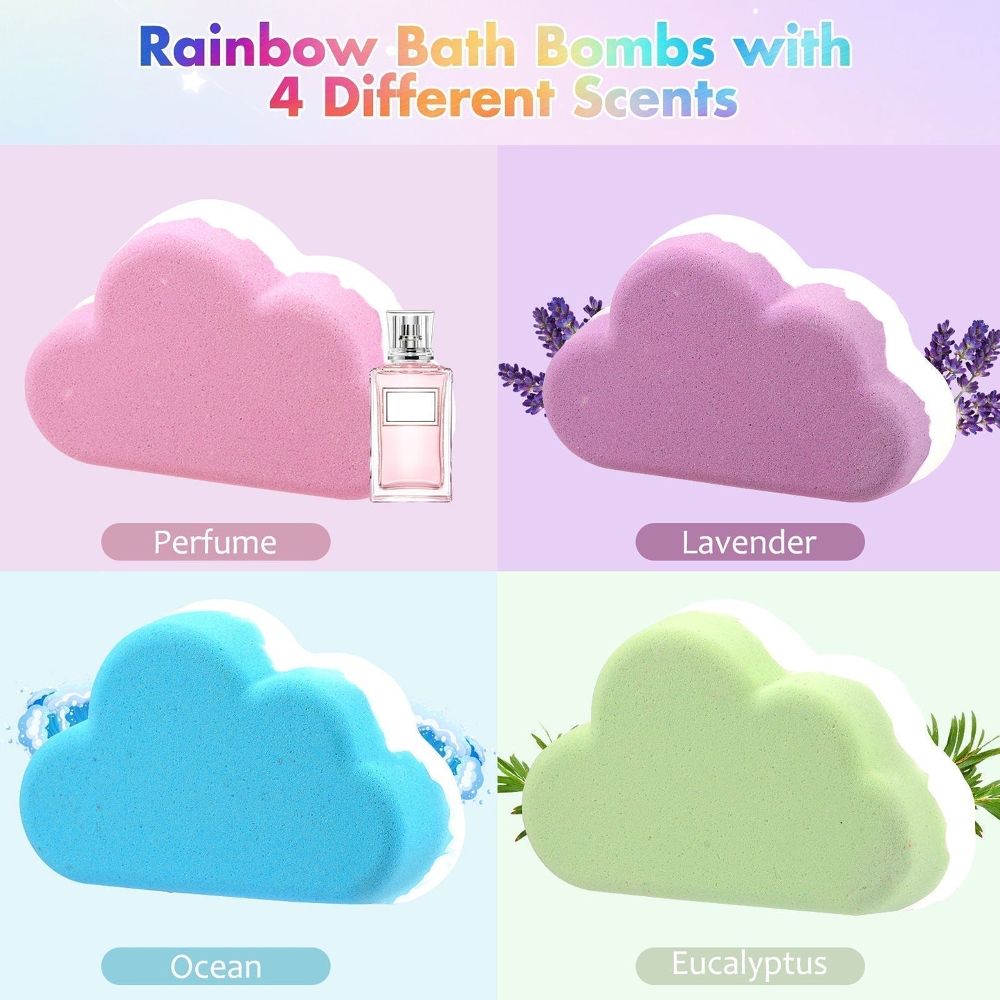 🎁LAST DAY SALE🔥50K+ SOLD!🌈 Rainbow Cloud Bath Bombs – Turn Every Bath into a Magical Rainbow Spa