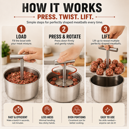 🔥 50% OFF Stainless Steel Meatball Maker – Make a Batch in Seconds