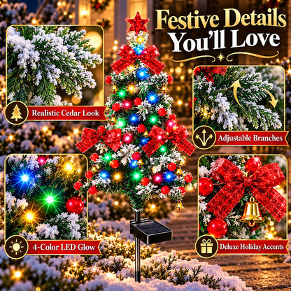 49% OFF 🔥 Solar Cedar Christmas Tree Lights | Festive Outdoor Holiday Decor