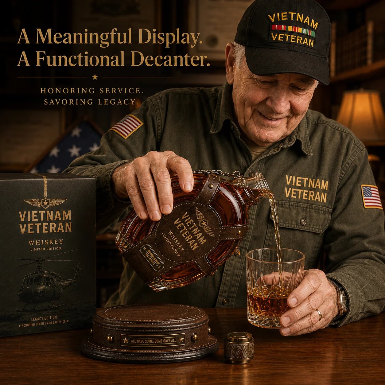 🎖️ 50% OFF Veteran Tribute Whiskey Decanter with Vintage Details – Preserve Their Proud Legacy