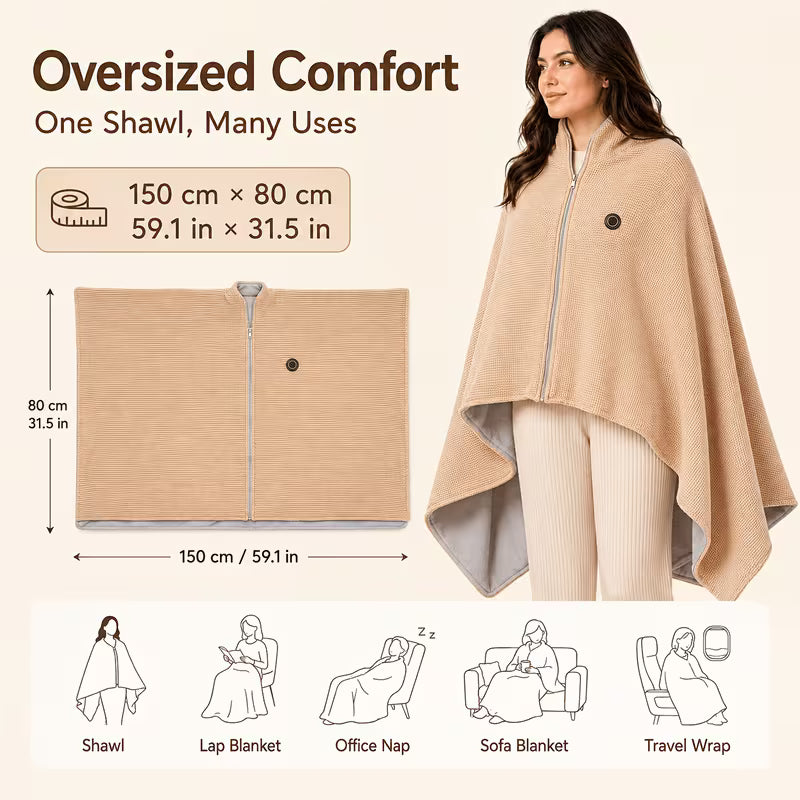 ✨Last Day 50% OFF🔥Wearable Heated Blanket Shawl | Portable USB-Powered Warmth for Home, Work & Outdoors