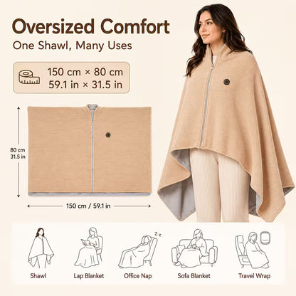 ✨Last Day 50% OFF🔥Wearable Heated Blanket Shawl | Portable USB-Powered Warmth for Home, Work & Outdoors
