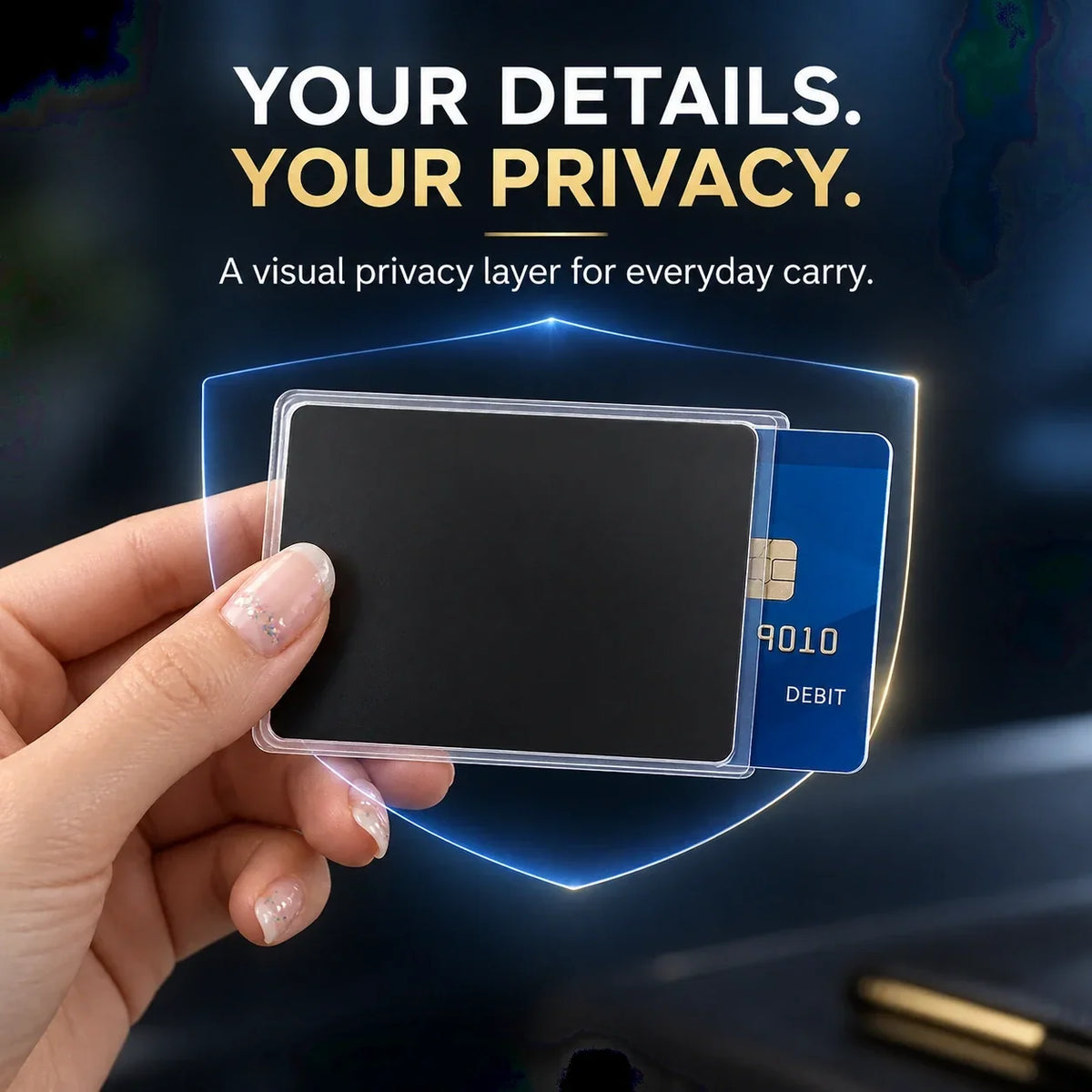 🛡️ Side-View Privacy Card Sleeve – Clear Front, Reduced Side Visibility 💳