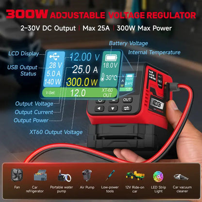 ⚒️Adjustable DC Power Hub for Milwaukee M18 Batteries | XT60, USB-C & Wireless Charging⚒️