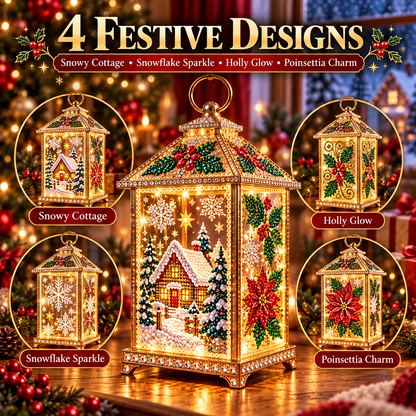 Light-Up Diamond Art Christmas Lantern DIY Craft Kit
