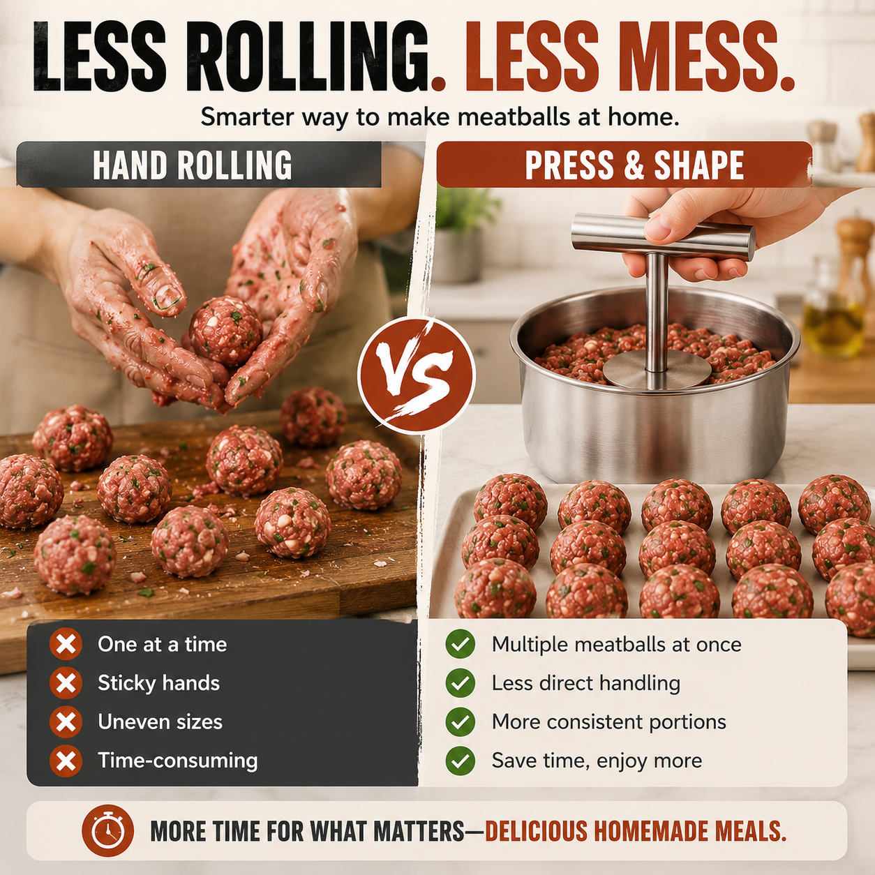 🔥 50% OFF Stainless Steel Meatball Maker – Make a Batch in Seconds