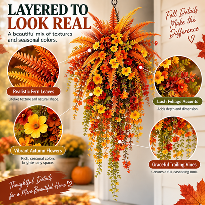 🍂 50% OFF Cascading Artificial Fern Swag 🏡 Fall Porch & Entryway Decor