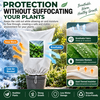 ❄️ 50% OFF Reusable Plant Frost Cover 🌿 Breathable Winter Protection with Zipper & Viewing Window
