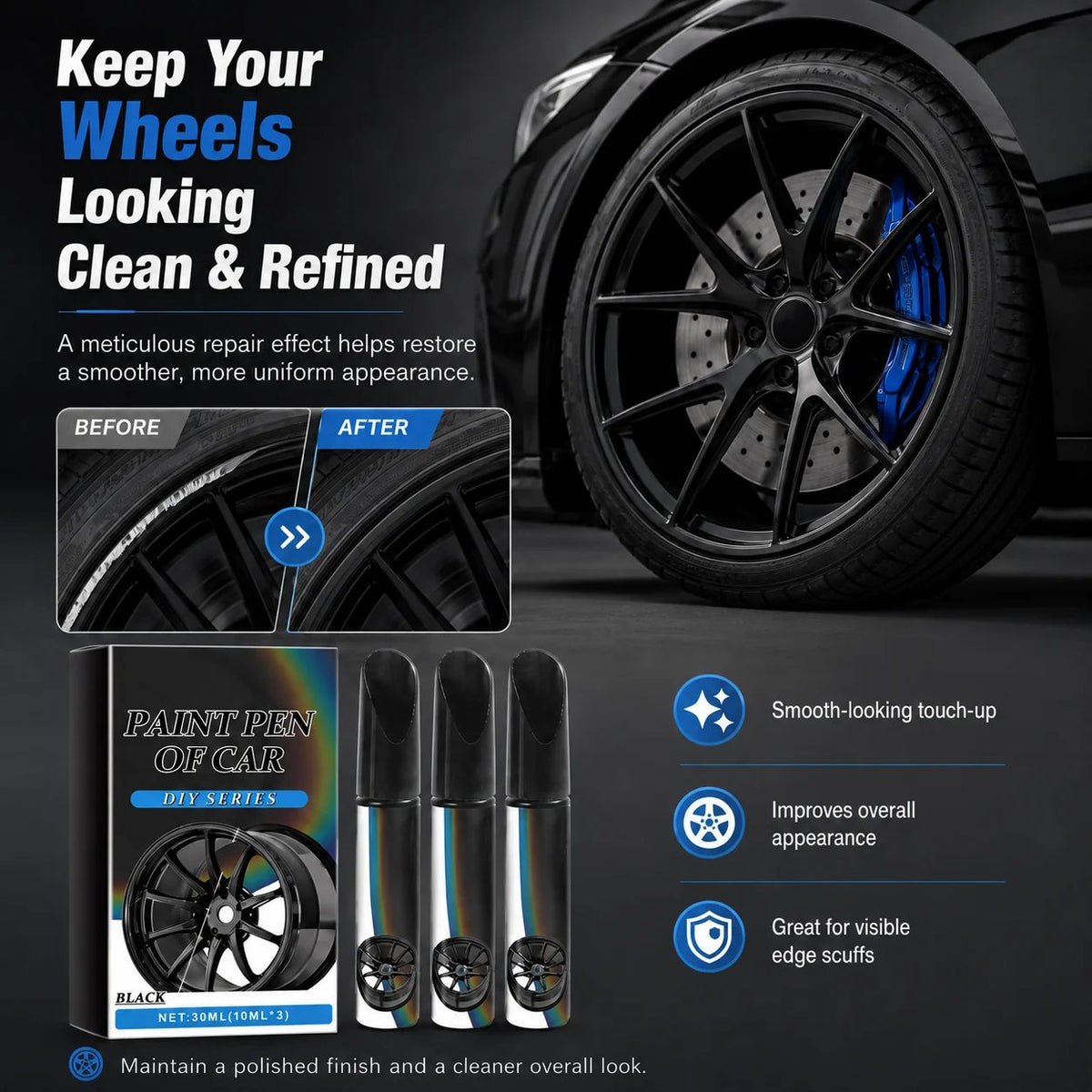 💯Wheel Scratch Repair Pen — Fix Curb Rash in 10 Min | Rust-Proof Formula