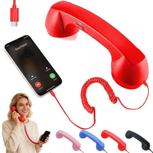 ☎️ 50% OFF Retro Wired Phone Handset – Classic Calls for Your Smartphone