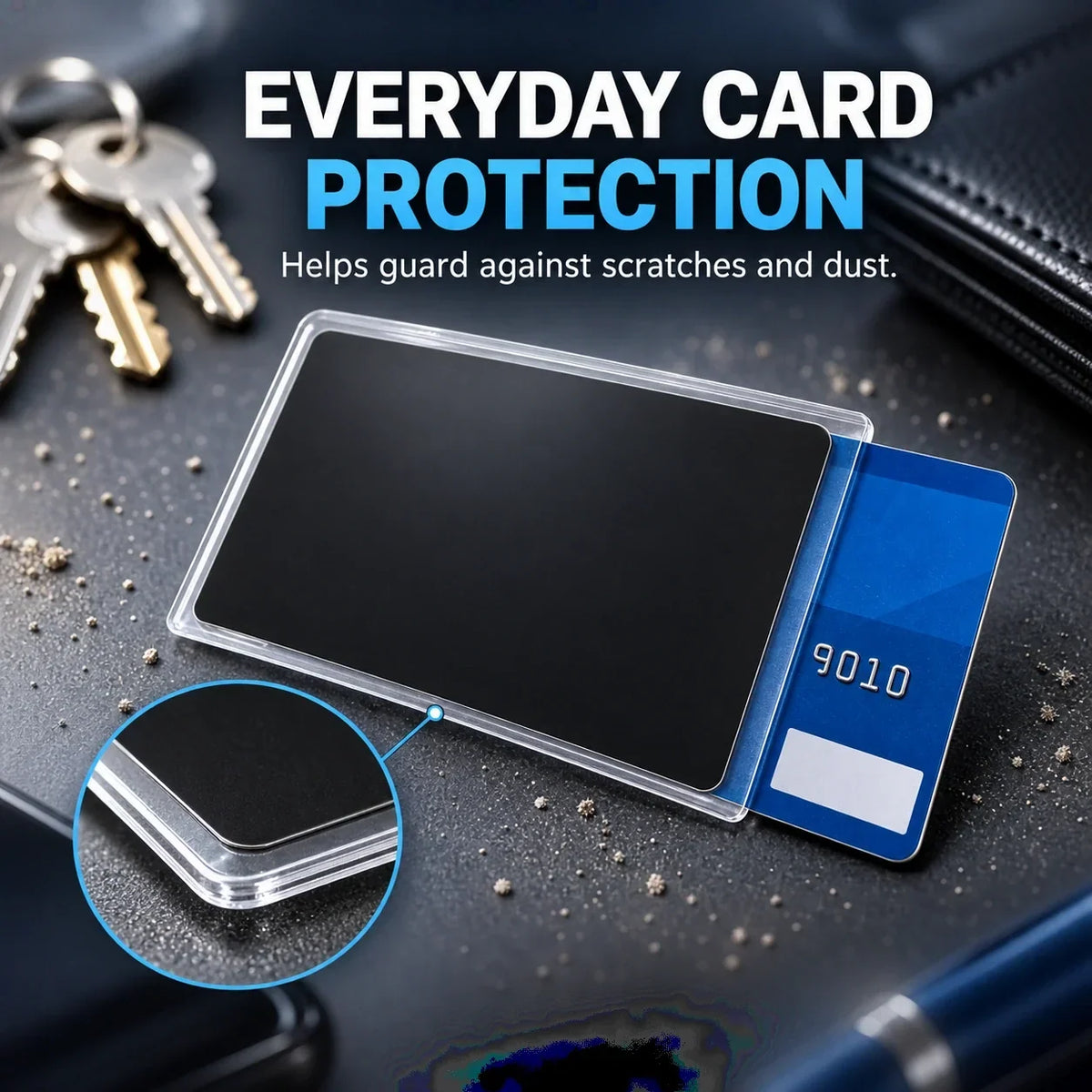 🛡️ Side-View Privacy Card Sleeve – Clear Front, Reduced Side Visibility 💳