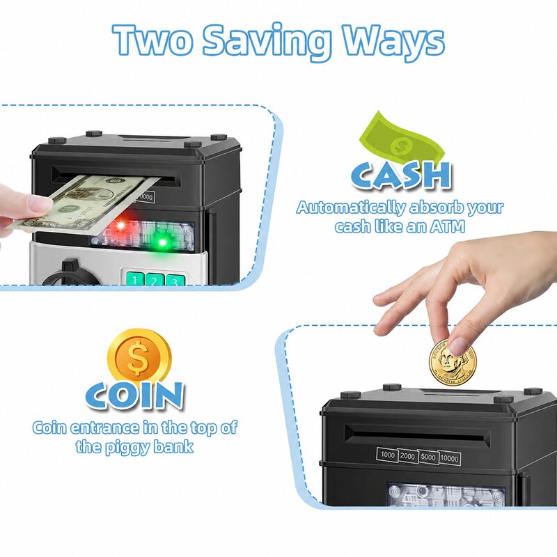 🔥Limited-Time 50% OFF | 🏧 Kids’ Electronic ATM Piggy Bank with Password Lock & Automatic Bill Feeder