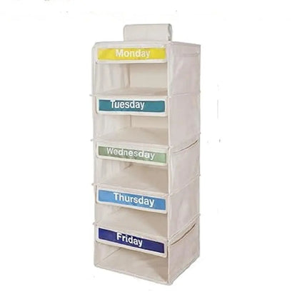 🎁 50% OFF TODAY 5-Day Hanging Clothes Organizer – Turn Closet Chaos Into Grab-and-Go