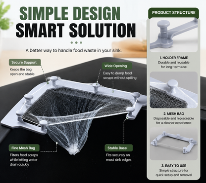 🔥 50% OFF Upgraded Sink Drain Rack ✨ 50 Filter Bags Included For Easy Cleanup