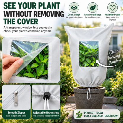 ❄️ 50% OFF Reusable Plant Frost Cover 🌿 Breathable Winter Protection with Zipper & Viewing Window