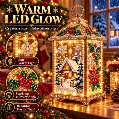 Light-Up Diamond Art Christmas Lantern DIY Craft Kit