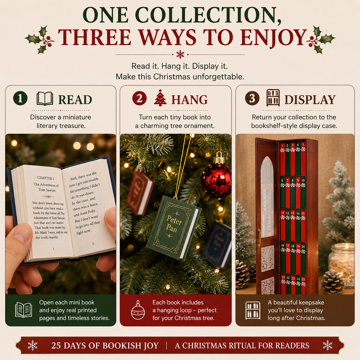 📚 25-Day Mini Book Advent Calendar -Book Lover's Christmas Countdown