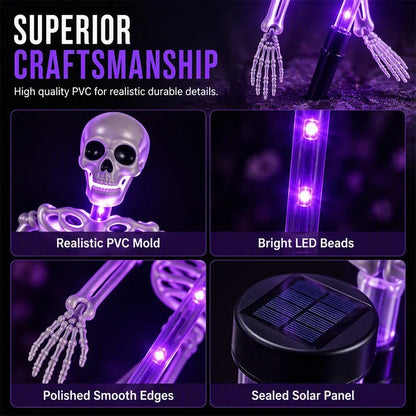 🎃 LIMITED TIME 50% OFF 🦴 Halloween Skeleton Solar Lights ✨ Create A Spooky Glow For Your Yard Tonight
