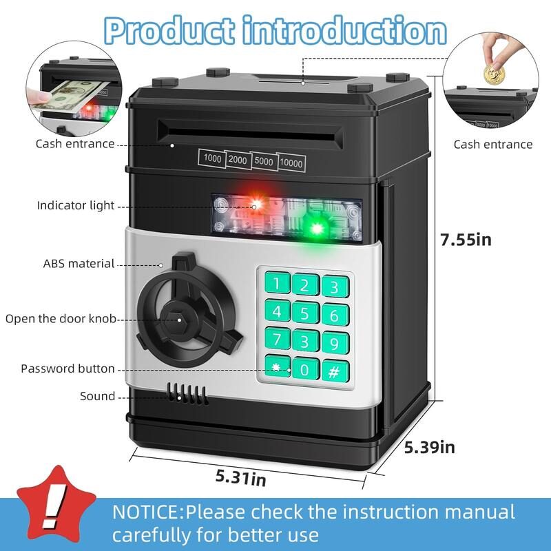 🔥Limited-Time 50% OFF | 🏧 Kids’ Electronic ATM Piggy Bank with Password Lock & Automatic Bill Feeder