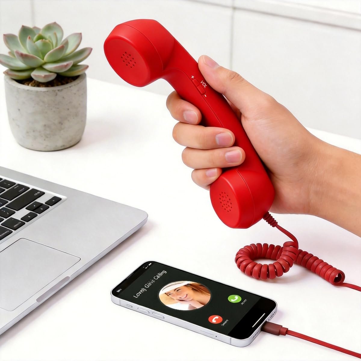 ☎️ 50% OFF Retro Wired Phone Handset – Classic Calls for Your Smartphone