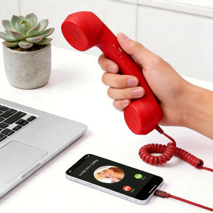 ☎️ 50% OFF Retro Wired Phone Handset – Classic Calls for Your Smartphone