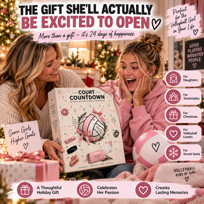 🏐 Volleyball Advent Calendar – 24-Day Christmas Countdown Gift for Girls, Players & Teammates