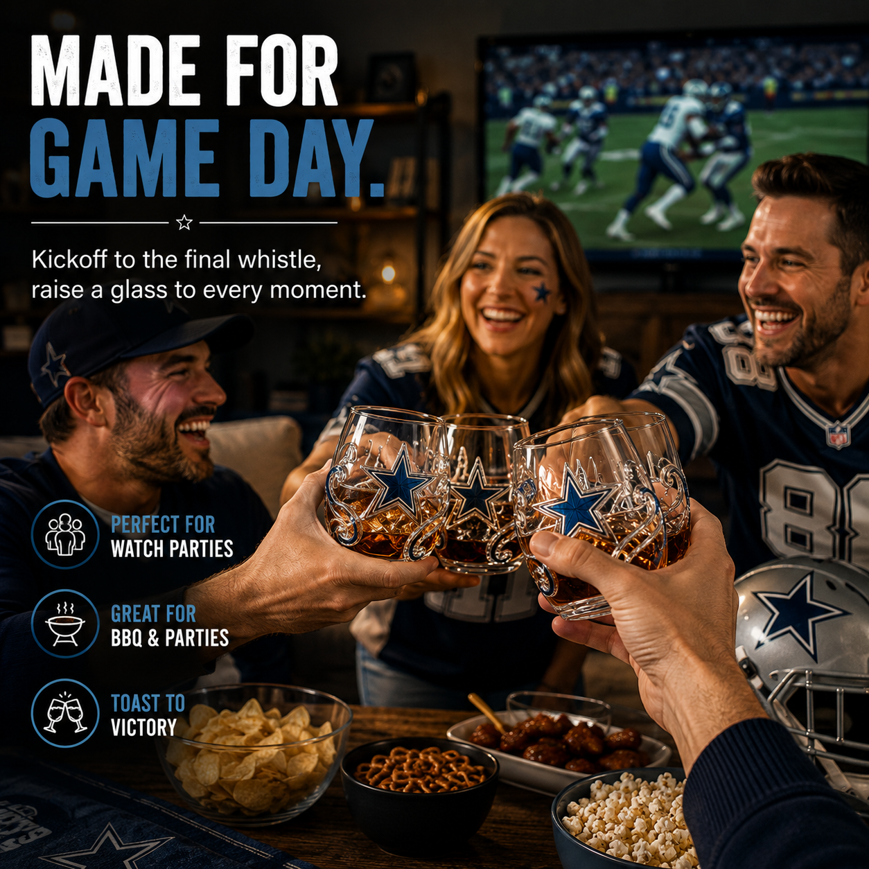 🏈 Football Drinking Glass – Statement Game Day Tumbler for Watch Parties & Victory Toasts