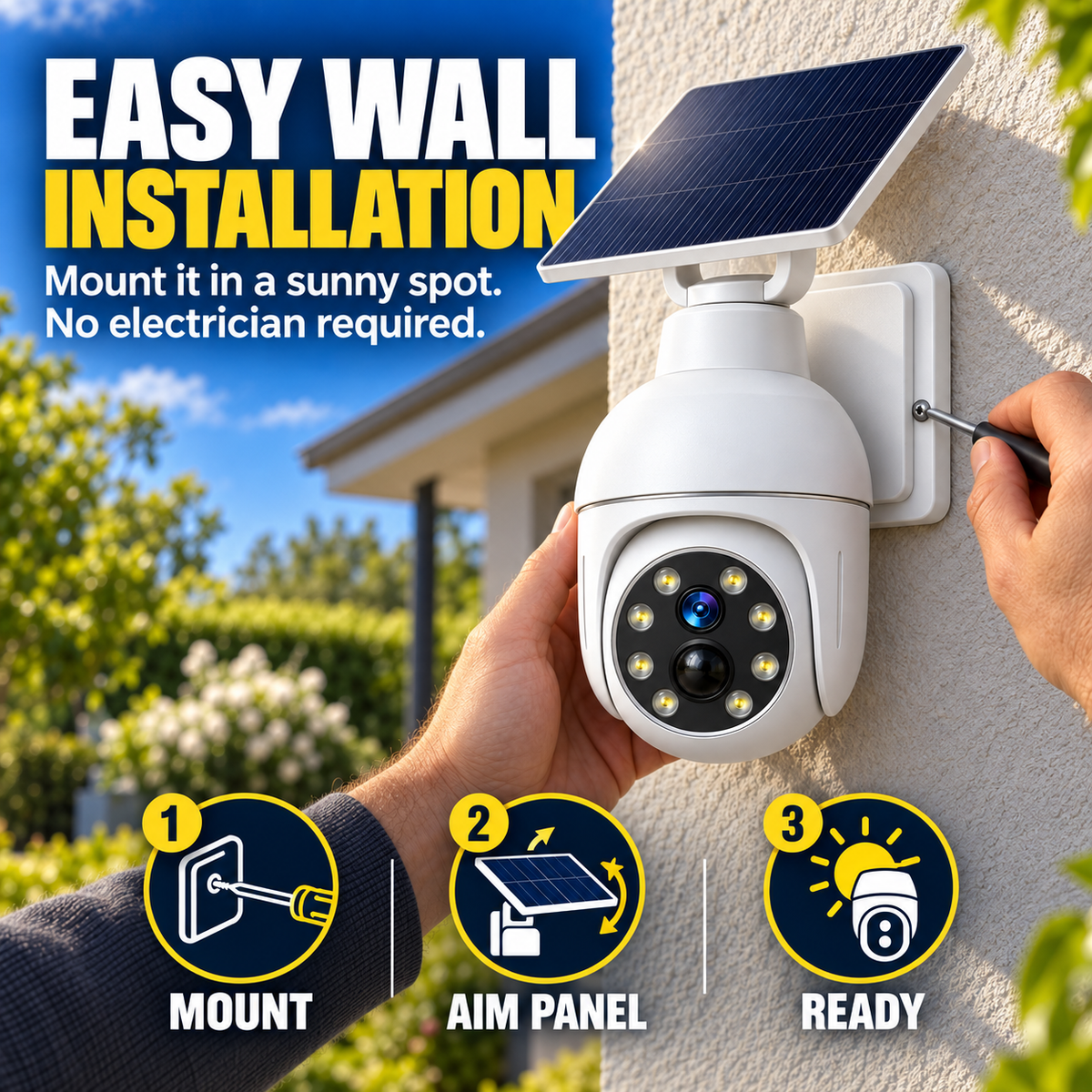 ☀️ Solar Motion Sensor Light - Camera-Style Outdoor Wall & Pathway Lamp 📹