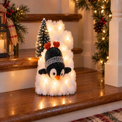 🎁 Christmas Best Seller – Adorable Lighted Penguin Staircase Decor 50% OFF 🐧💡