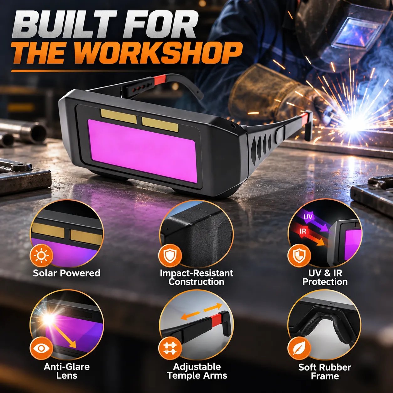 🔥 50% OFF Solar Auto-Darkening Welding Goggles – Adjustable Eye Protection 🥽⚡