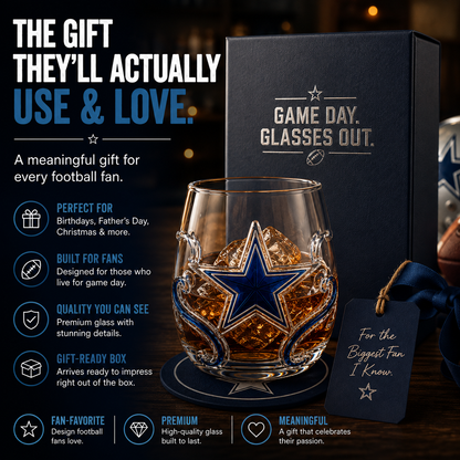 🏈 Football Drinking Glass – Statement Game Day Tumbler for Watch Parties & Victory Toasts