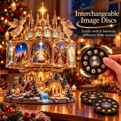 🔥 LAST DAY 49% OFF ✝️ Journey of Faith™ – 360° Rotating Lighted Nativity Display