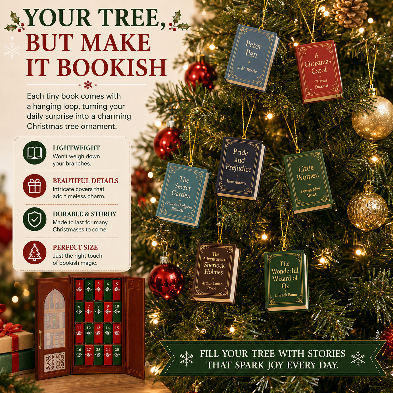 📚 25-Day Mini Book Advent Calendar -Book Lover's Christmas Countdown