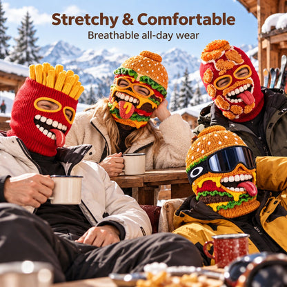 3D Fast Food Knit Balaclava - Thermal Ski & Snowboard Mask