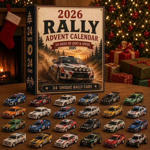 🏎️ Rallye-Adventskalender 2026 – 24 Tage voller Tempo & Action, 24 Rallyeautos zum Sammeln