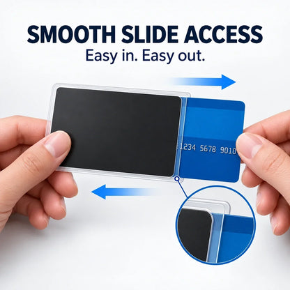 🛡️ Side-View Privacy Card Sleeve – Clear Front, Reduced Side Visibility 💳