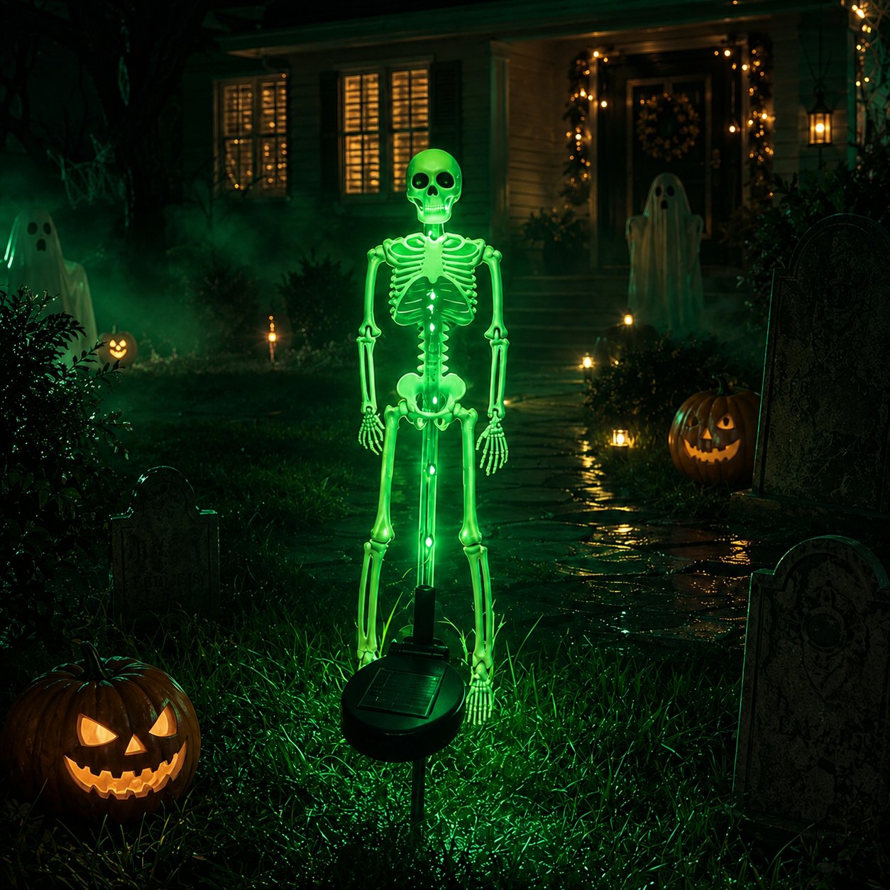 💀 Solar Skeleton Yard Stake – Halloween Outdoor Decor